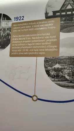 Informační panel o historii lunaparku z roku 1922