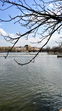 Národní divadlo a Vltava z Kampy